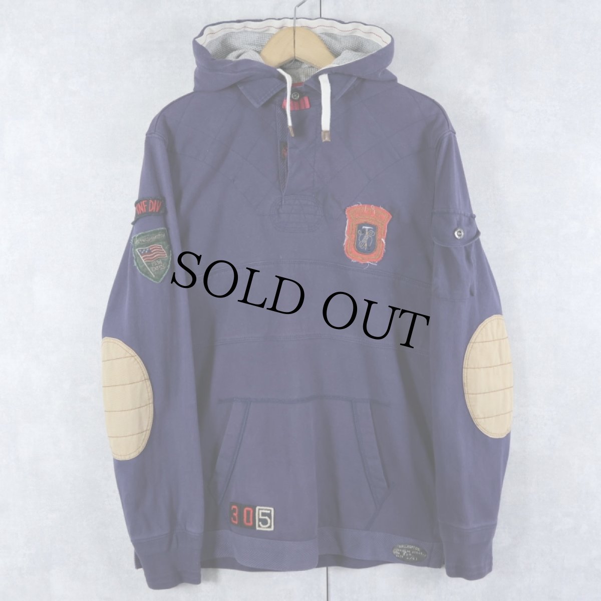 画像1: POLO Ralph Lauren "CUSTOM FIT" エルボーパッチ付き ラガーシャツ M (1)