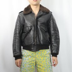 画像2: Schott "G-1 TYPE" レザーフライトジャケット BROWN SIZE40 (2)