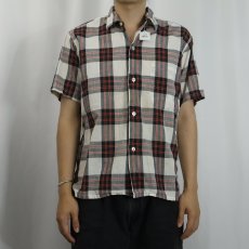 画像2: 60's Town Topic チェック柄 コットンシャツ M (2)