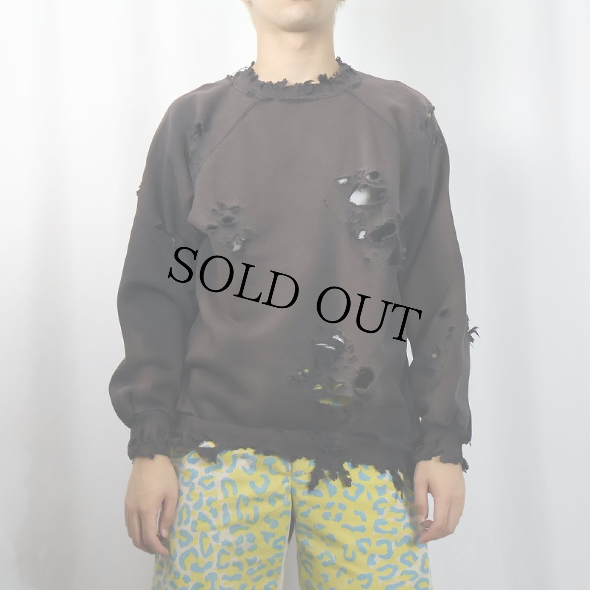 画像3: 90's Hanes USA製 フェード×ボロ加工 スウェット BLACK XL (3)