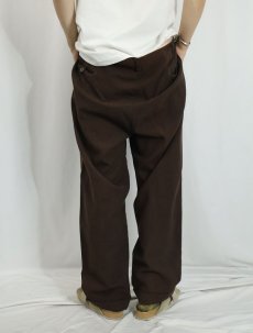画像3: 60's〜 HIGGINS SLACKS カスリ柄 2タック ウールスラックス BROWN W39 (3)