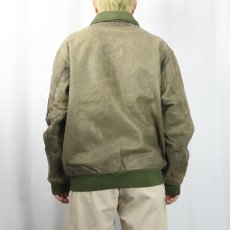 画像3: "MA-1 TYPE" レザーフライトジャケット SIZE52 (3)