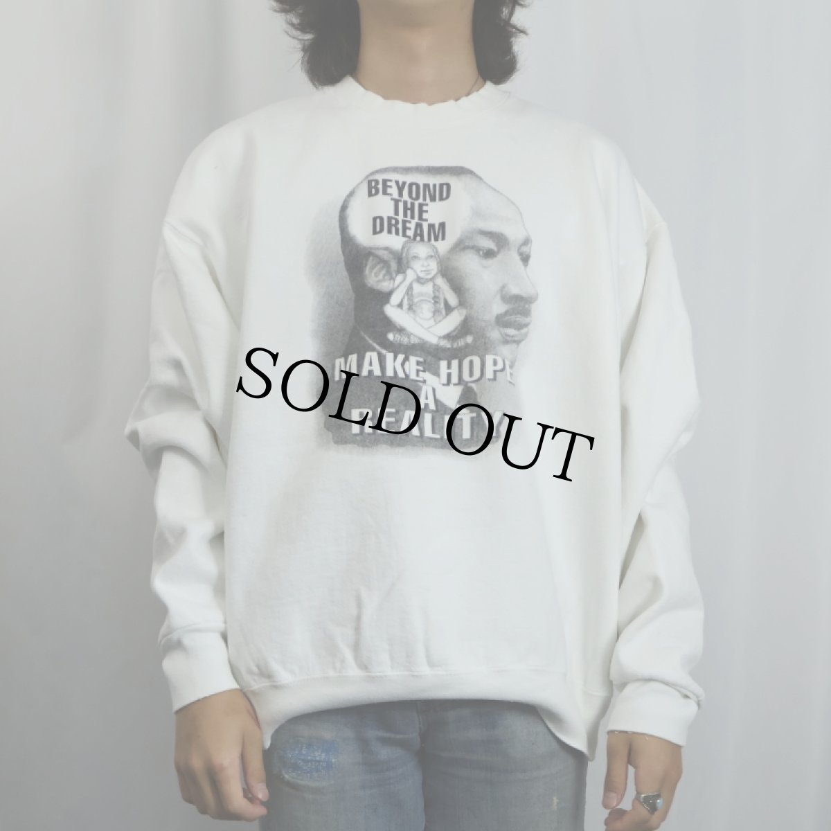 画像3: 90's USA製 "MLK Day" プリントスウェット XL (3)
