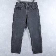 画像1: 90's Levi's 501 USA製 先染め ブラックデニムパンツ W31 (1)