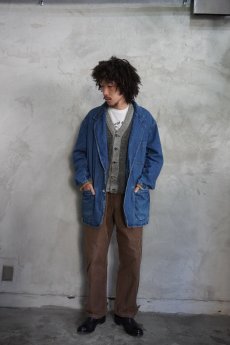画像2: Willis&Geiger エルボーパッチ付き デニムテーラードジャケット L (2)