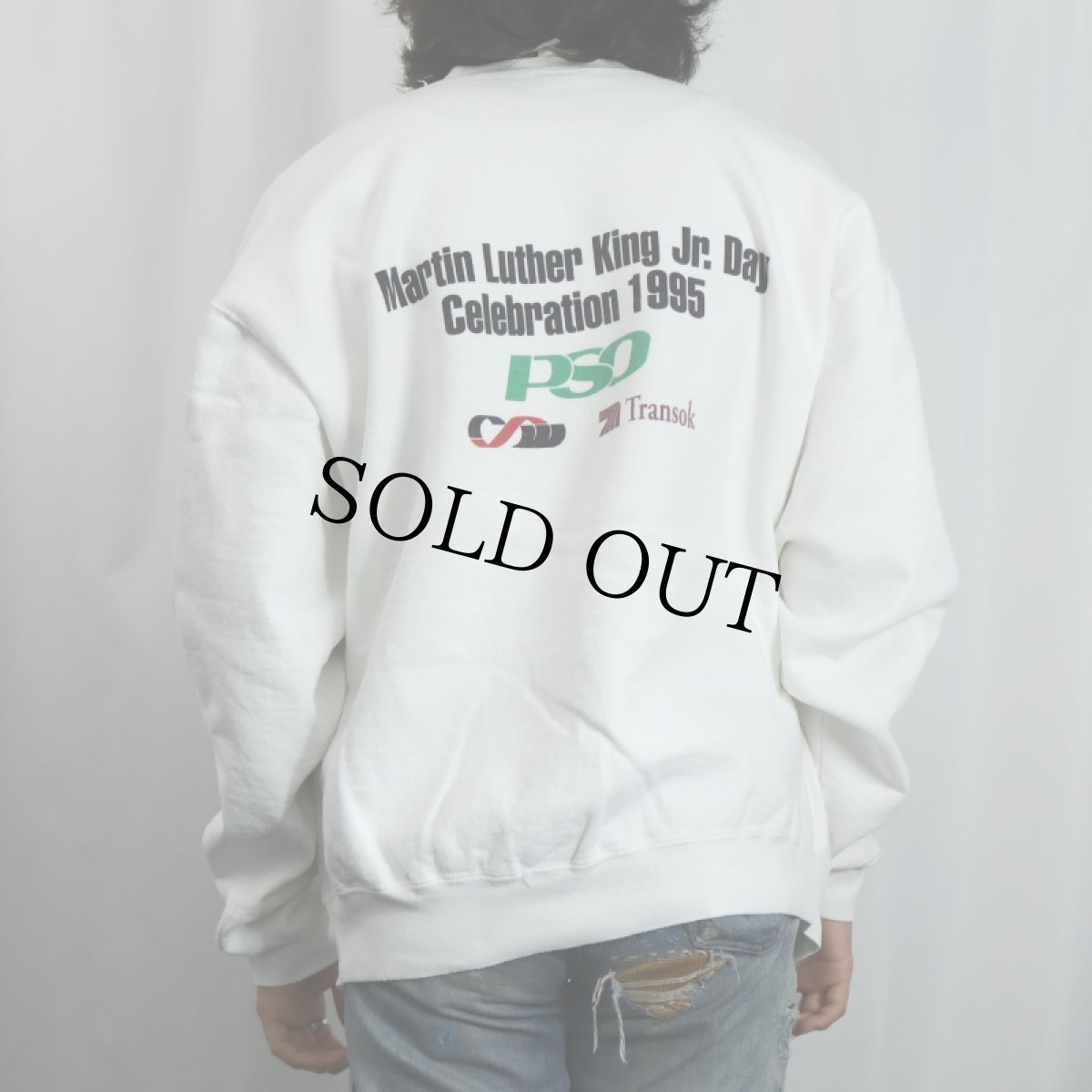 画像4: 90's USA製 "MLK Day" プリントスウェット XL (4)