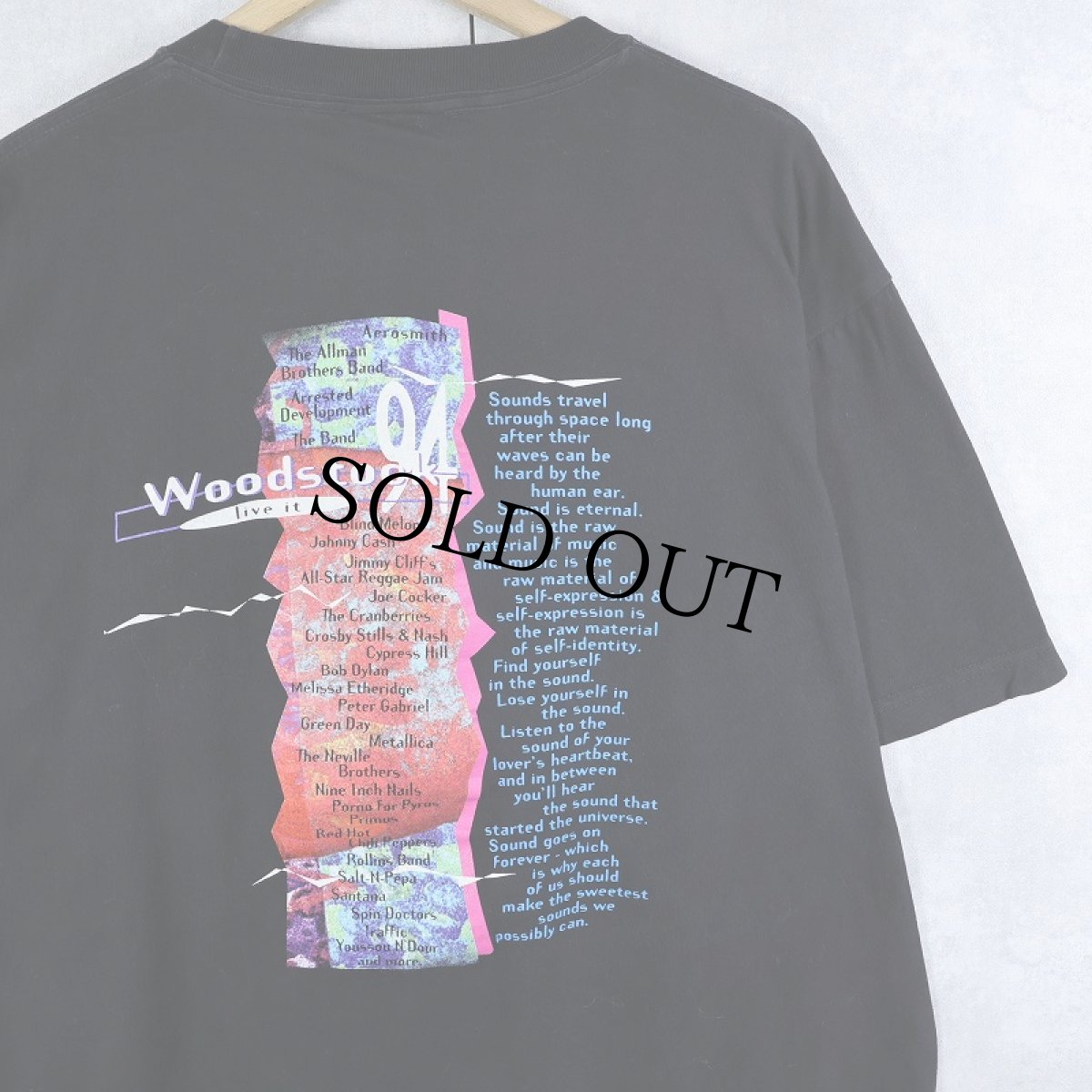画像2: 90's WOODSTOCK 94 ロックフェスティバルプリントTシャツ BLACK L (2)