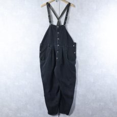 画像1: BRONX CANADA製 コットンオーバーオール BLACK (1)