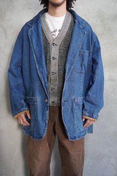 画像1: Willis&Geiger エルボーパッチ付き デニムテーラードジャケット L (1)