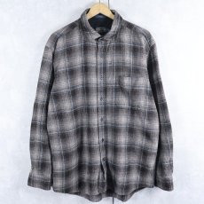 画像1: PENDLETON "LODGE" オンブレーチェック柄 ウールシャツ L (1)