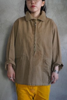 画像1: 〜40's FRENCH ハーフジップ キャンバス ハンティングジャケット (1)