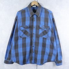 画像1: 90's Prentiss USA製 バッファローチェック柄 ヘビーネルシャツ (1)