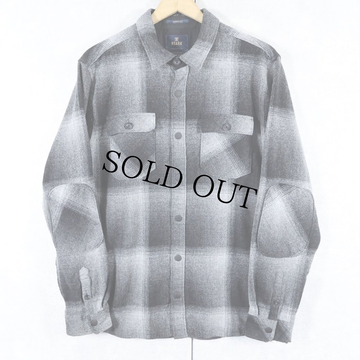 画像1: ROARK REVIVAL×PENDLETON "CLASSIC FIT" オンブレーチェック柄 エルボーパッチ付き ウールシャツ M (1)
