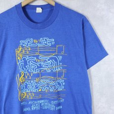画像1: 80's Keith Haring × Andy Warhol USA製 "Montreux Jazz Festival 1986" フェスティバルプリントTシャツ L (1)