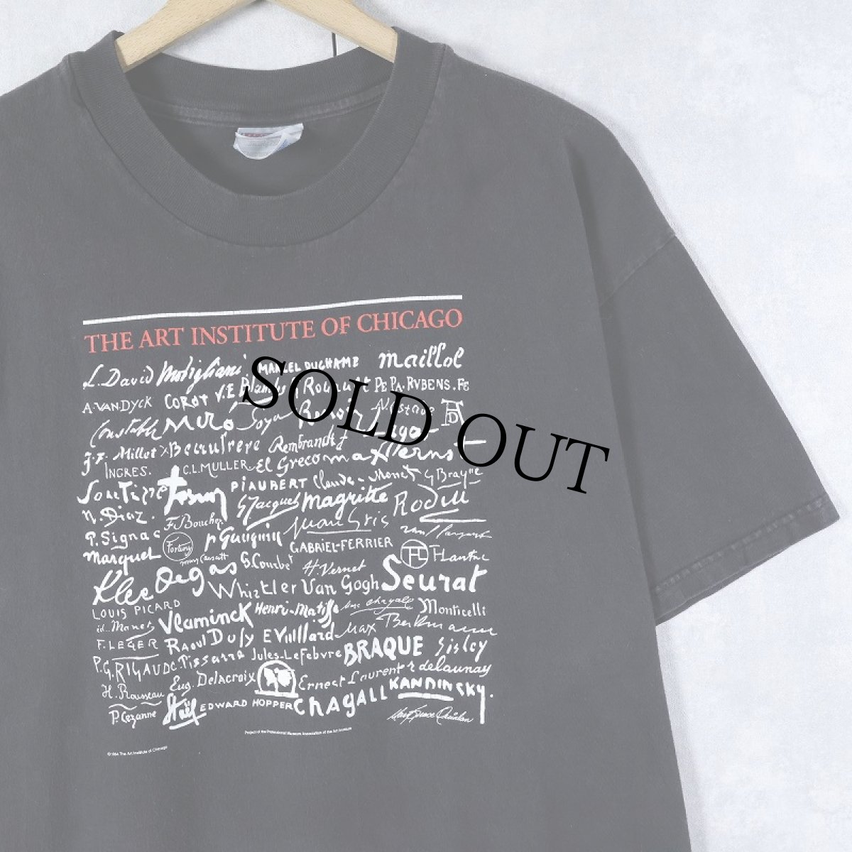 画像1: 90's USA製 "THE ART INSTITUTE OF CHICAGO" 美術館プリントTシャツ BLACK L (1)