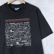 画像1: 90's USA製 "THE ART INSTITUTE OF CHICAGO" 美術館プリントTシャツ BLACK L (1)