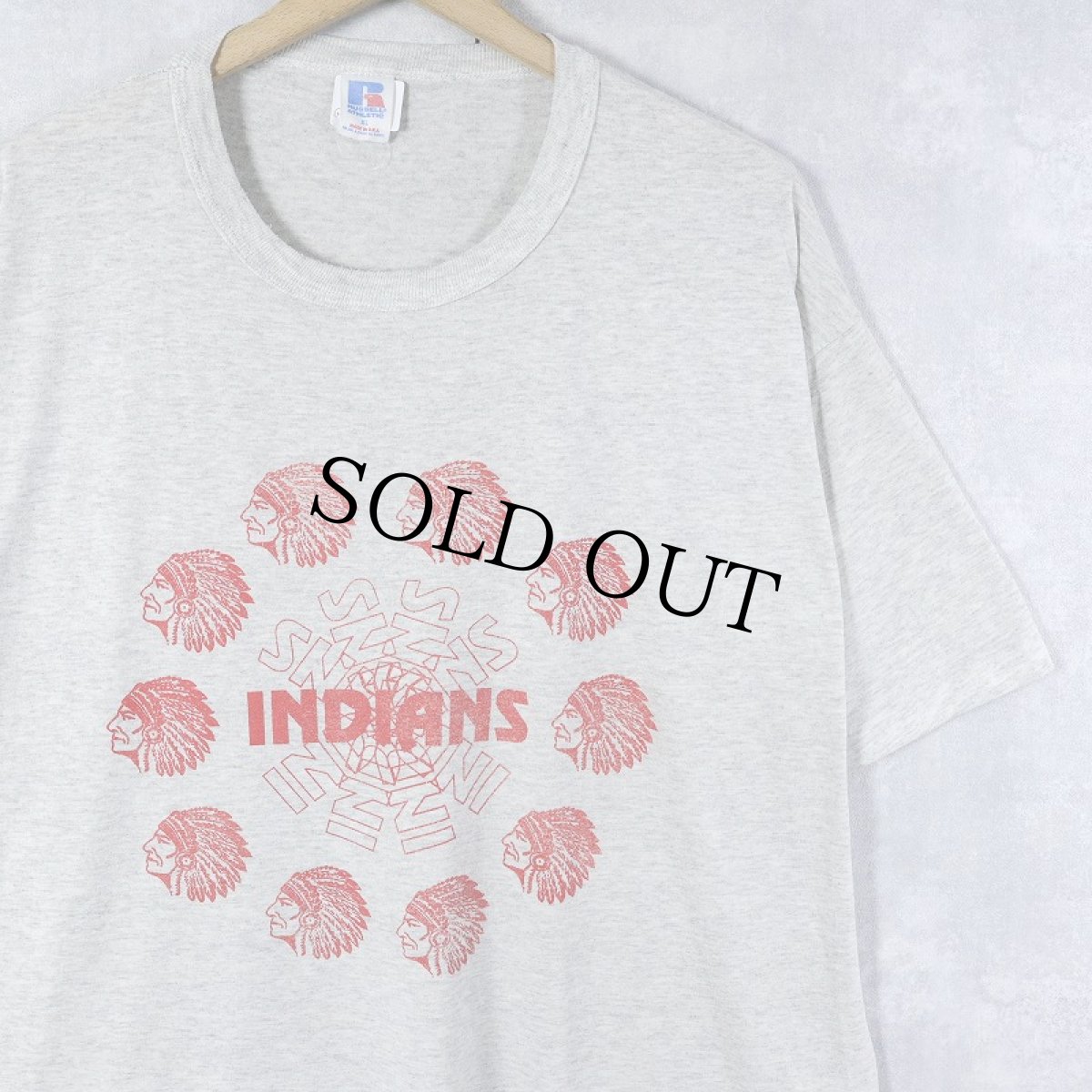 画像1: 80's RUSSELL ATHLETIC USA製 "INDIANS" インディアンヘッド プリントTシャツ XL (1)