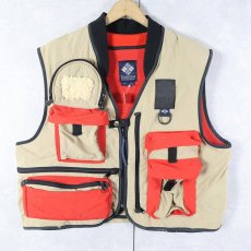画像1: 80's Columbia コットンフィッシングベスト L (1)