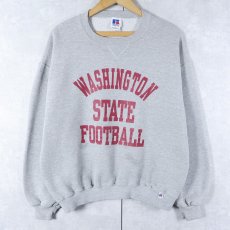画像1: 90's〜 RUSSELL ATHLETIC USA製 "WASHINGTON STATE FOOTBALL" 前V プリントスウェット L (1)