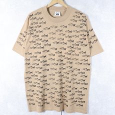画像1: 90's rel-e-vant products USA製 魚柄 マルチプリントTシャツ L (1)