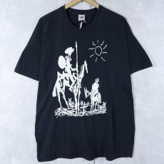 画像1: Pablo Picasso "Don Quixote" アートプリントTシャツ BLACK XL (1)
