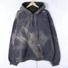 画像1: LAPCO FR ブリーチ加工 スウェットフーディー NAVY (1)