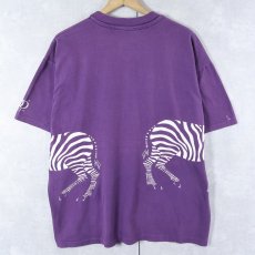 画像2: 90's THE ZOO GULF BREEZE FLORIDA USA製 シマウマ 巻きプリントTシャツ XL (2)