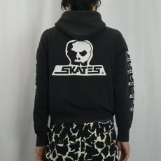 画像3: 90's〜 SKULL SKATES ロゴプリント スウェットフーディ BLACK M (3)