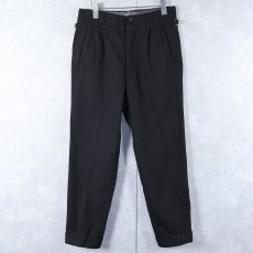 画像1: 〜50's サイドアジャスタ付き 2タック ウールスラックス BLACK W31 (1)
