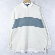 画像2: POLO Ralph Lauren ボーダー柄 ラガーシャツ XL (2)