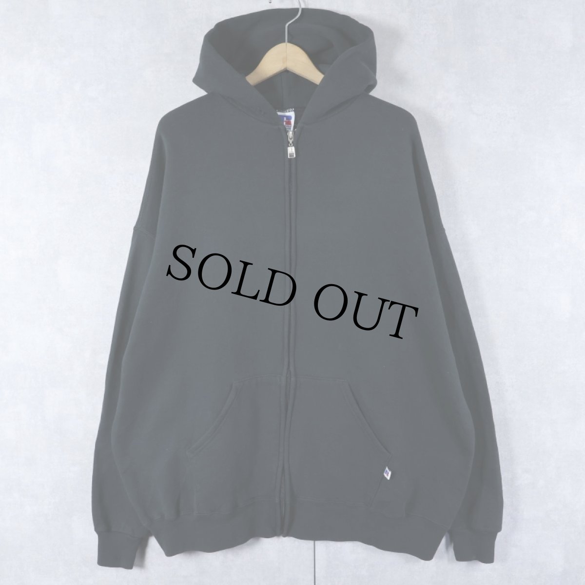 画像1: RUSSELL ATHLETIC スウェットジップパーカー BLACK XXL (1)
