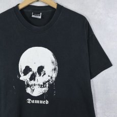 画像1: 90's〜 THE DAMNED パンクロックバンド スカル騙し絵プリントTシャツ BLACK L (1)