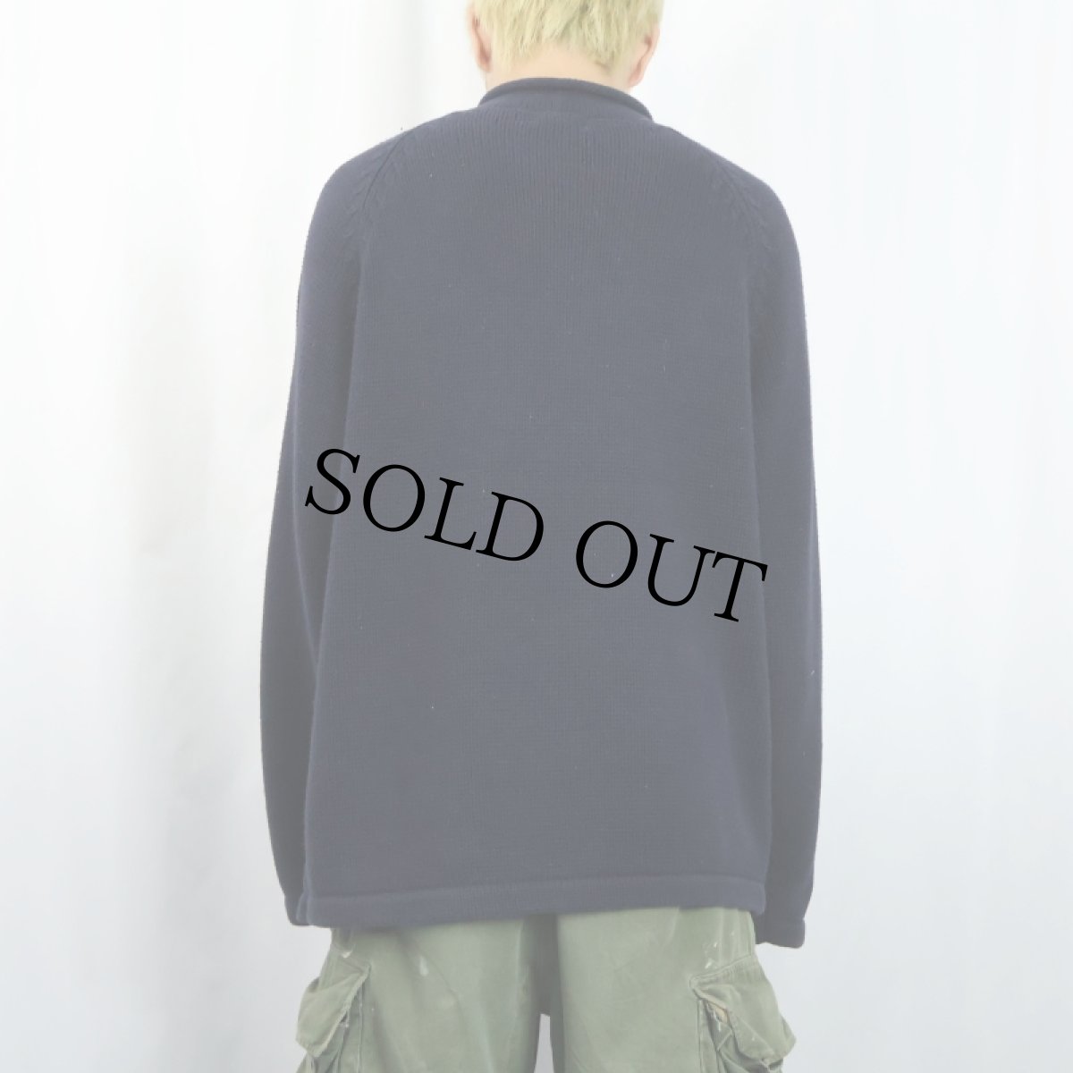 画像3: J.CREW ロールネック コットンニットセーター NAVY L (3)