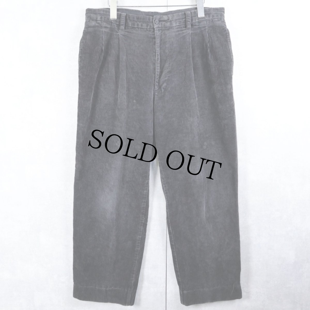 画像1: BANANA REPUBLIC 2タックコーデュロイパンツ BLACK W35 (1)