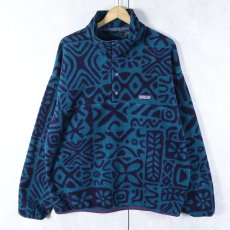 画像1: 90's Patagonia USA製 "アイランドブロック柄" スナップT L (1)