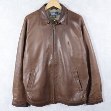 画像1: POLO Ralph Lauren チンスト付き ラムレザースイングトップ L (1)