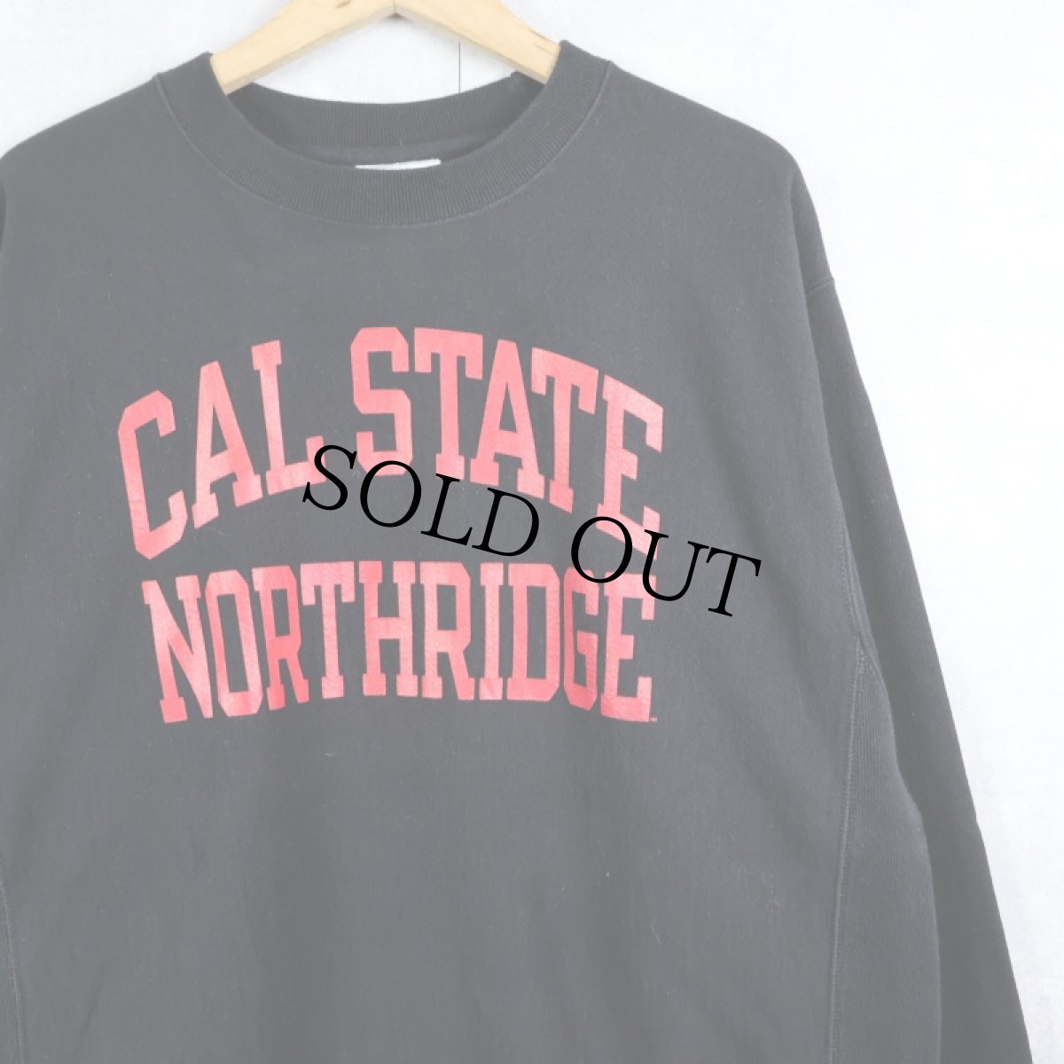 画像1: Champion REVERSE WEAVE "CAL STATE NORTHRIDGE" プリントスウェット BLACK L (1)