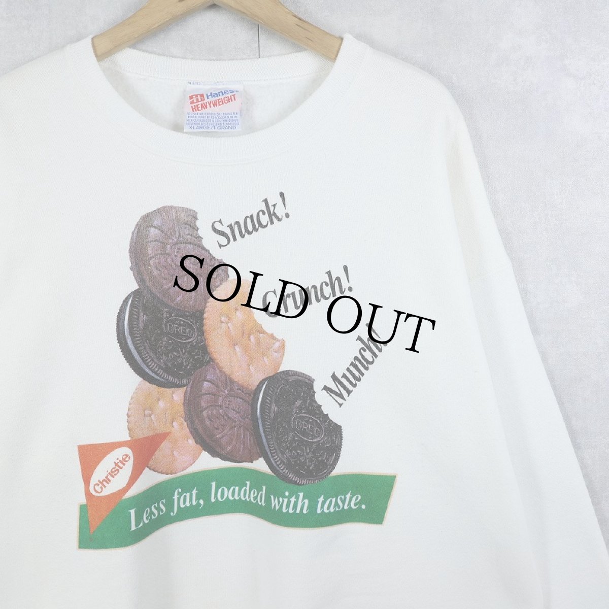 画像1: 90's Christie "Fudgee-O, OREO, RITZ" お菓子メーカー プリントスウェット XL (1)