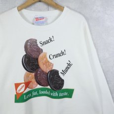 画像1: 90's Christie "Fudgee-O, OREO, RITZ" お菓子メーカー プリントスウェット XL (1)