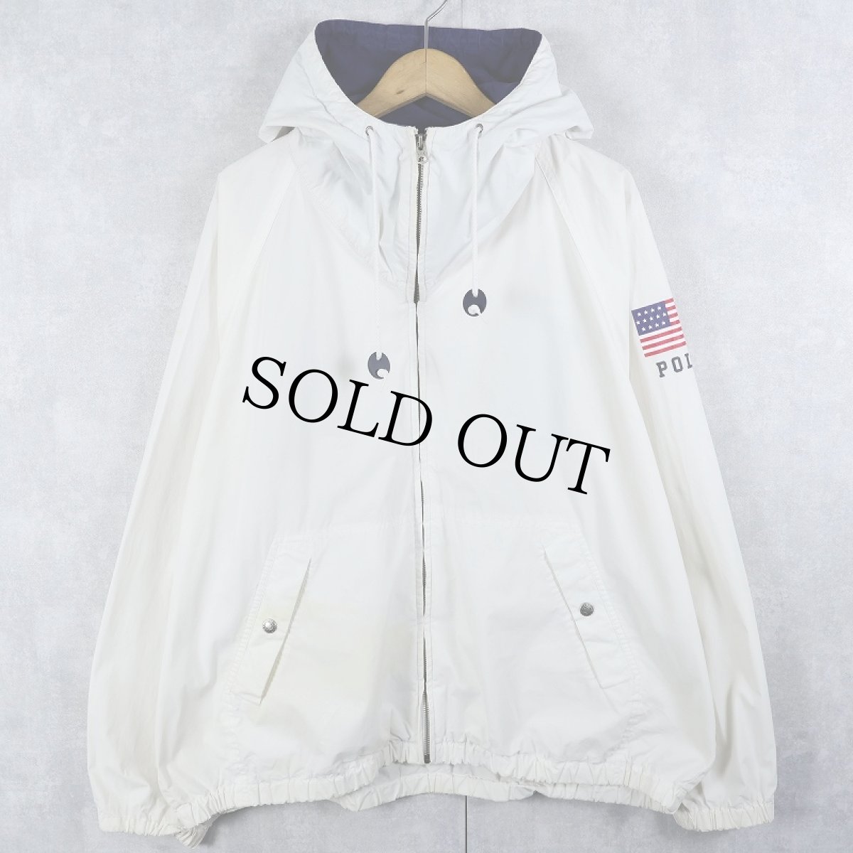 画像2: 90's POLO SPORT Ralph Lauren "USA" コットンジップパーカー XL (2)