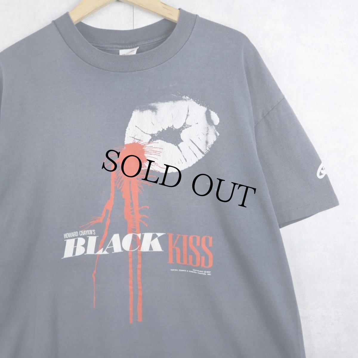 画像1: 80's Howard Chaykin USA製 "BLACK KISS" ハードボイルド・エロティック・アメリカンコミック プリントTシャツ XL (1)