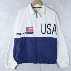 画像1: 90's POLO SPORT Ralph Lauren "USA" チンスト付き コットンスイングトップ L (1)