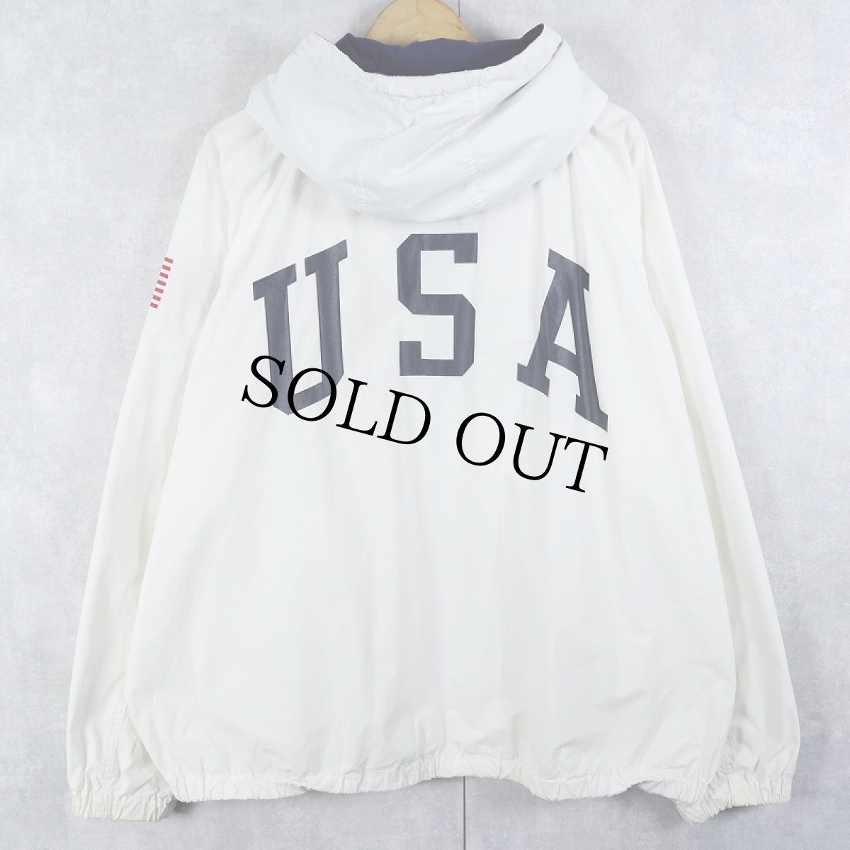 画像1: 90's POLO SPORT Ralph Lauren "USA" コットンジップパーカー XL (1)