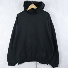 画像1: 90's RUSSELL ATHLETIC USA製 無地スウェットフーディー BLACK XL (1)
