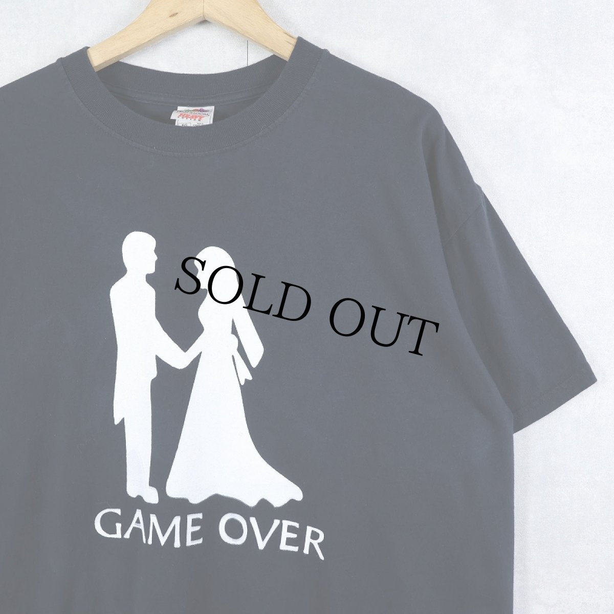 画像1: "GAME OVER" ジョークプリントTシャツ BLACK XL (1)