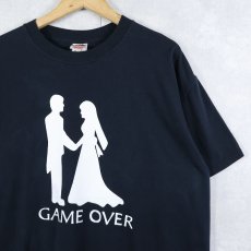 画像1: "GAME OVER" ジョークプリントTシャツ BLACK XL (1)