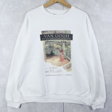 画像1: 90's Vincent Van Gogh "Ponts sur la Seine à Asnières" アートプリントスウェット XL (1)