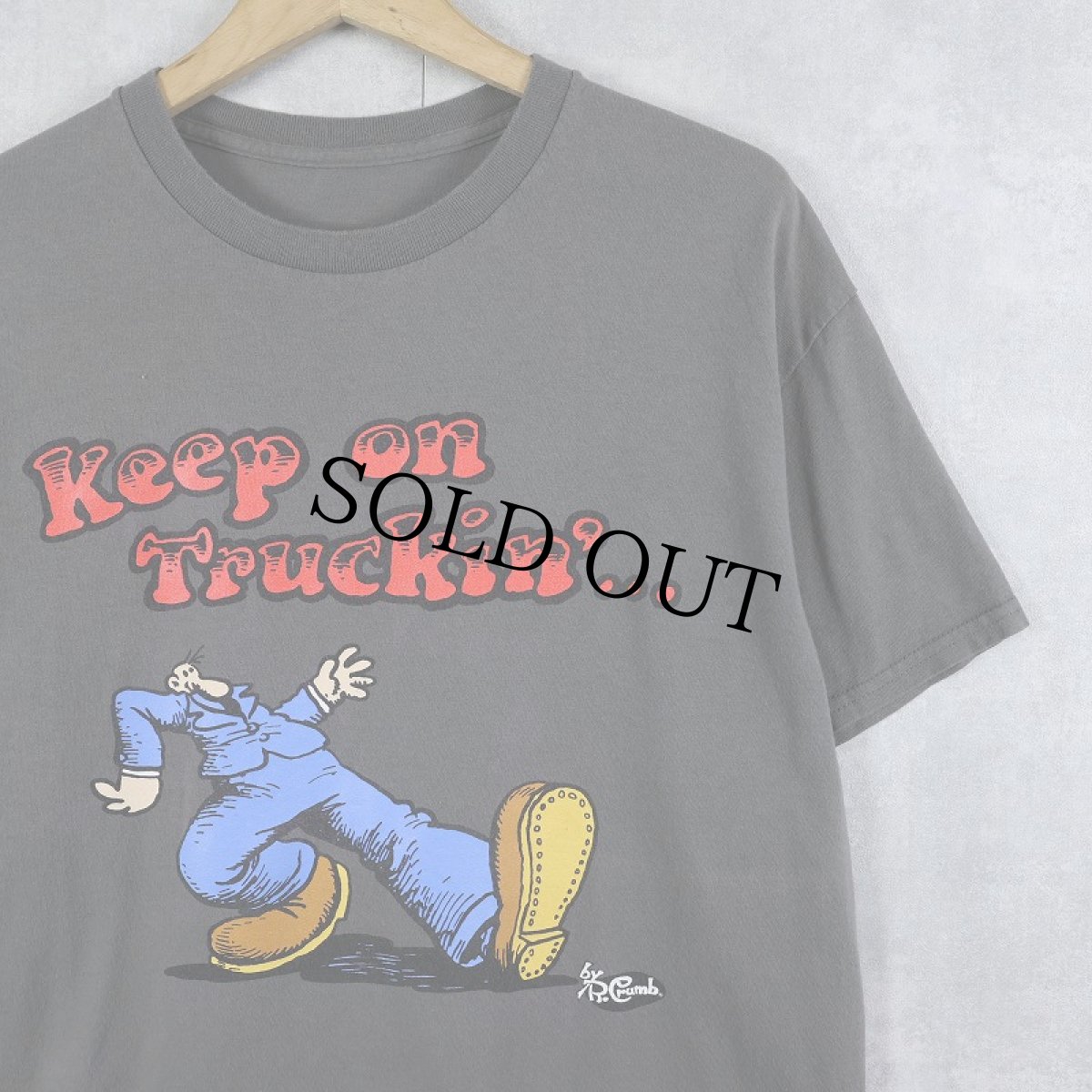 画像1: ROBERT CRUMB "Keep on Truckin'" コミックプリントTシャツ (1)