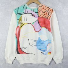画像1: 80's Pablo Picasso "The Dream" アートプリントラグランスウェット  (1)