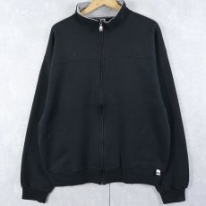 画像1: 90's RUSSELL ATHLETIC USA製 無地フルジップスウェット BLACK L (1)